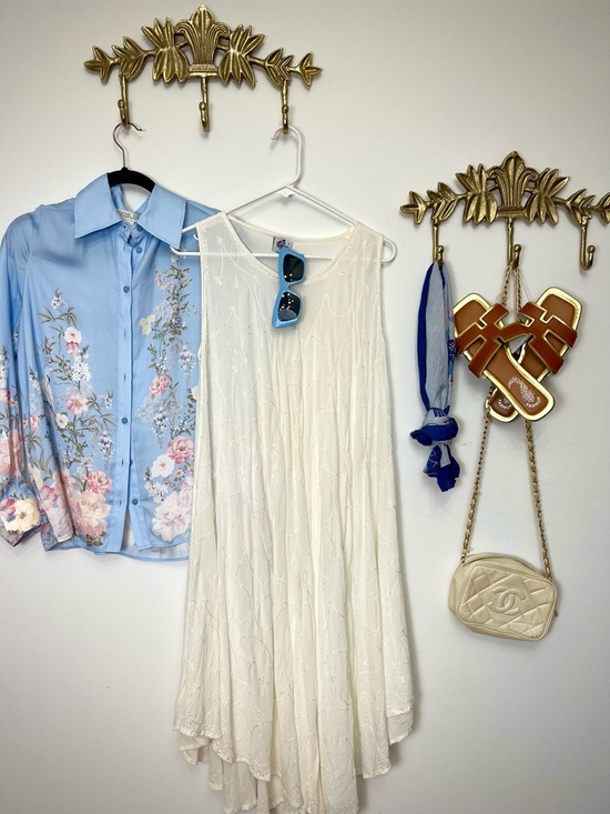 Dresses & Skirts - Bohemian  Sleeveless Embroidered Swing Dress L ptp22” plus stretch l 40”